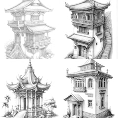 Tibetan Tiny House Coloring Book - CraftNest - Digital Crafting and Art