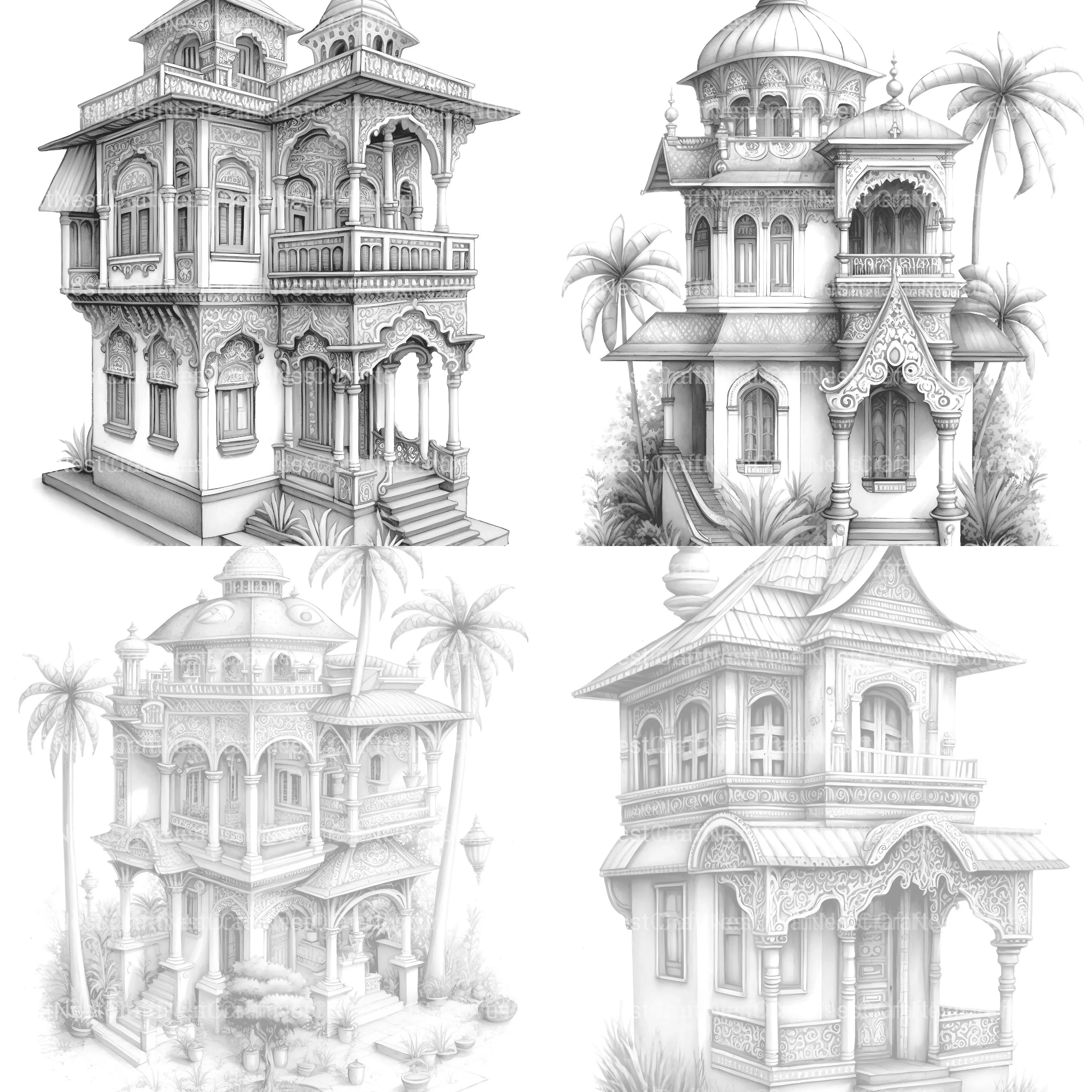 Indian Tiny House Coloring Book - CraftNest - Digital Crafting and Art