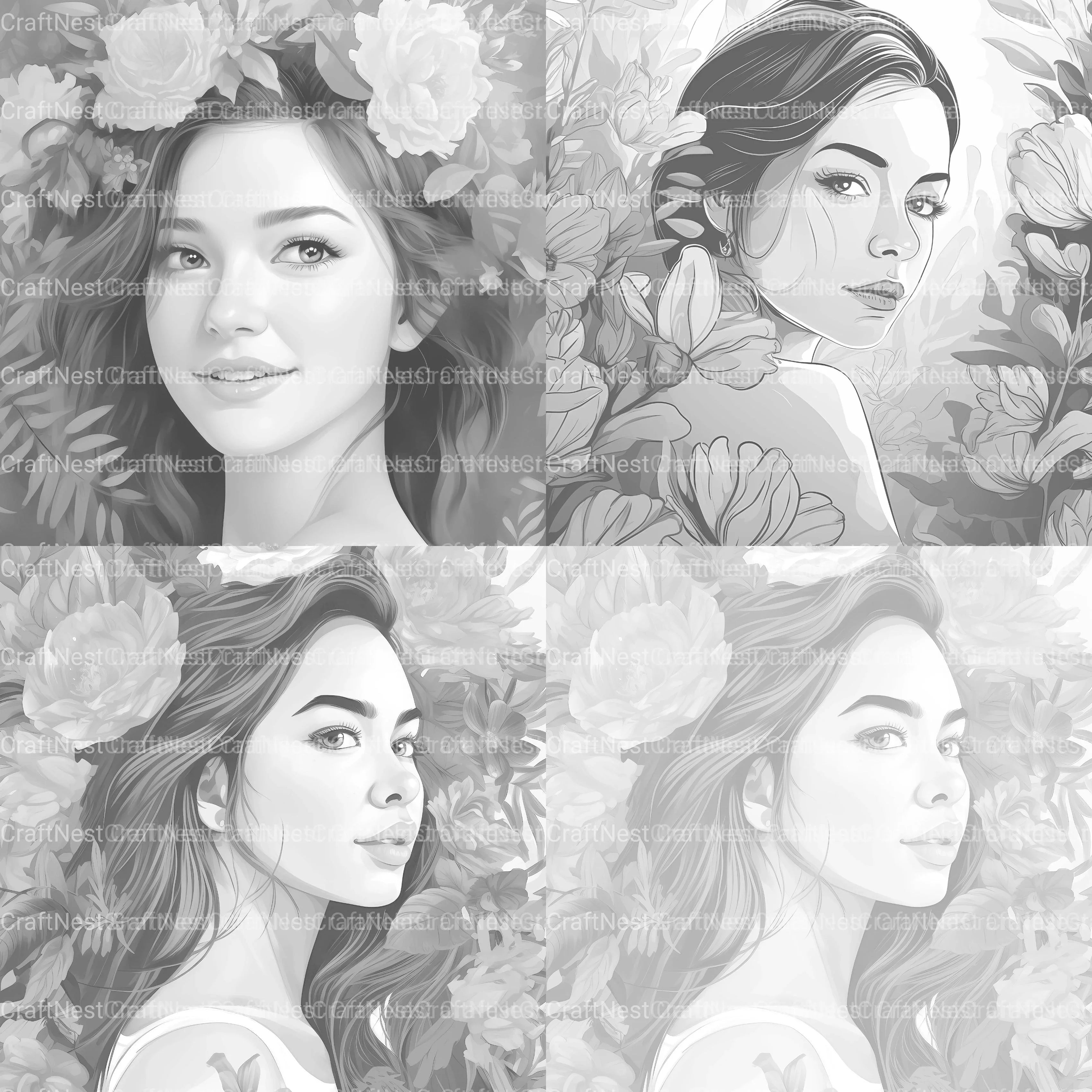 Beautiful Woman Coloring Book - CraftNest - Digital Crafting and Art