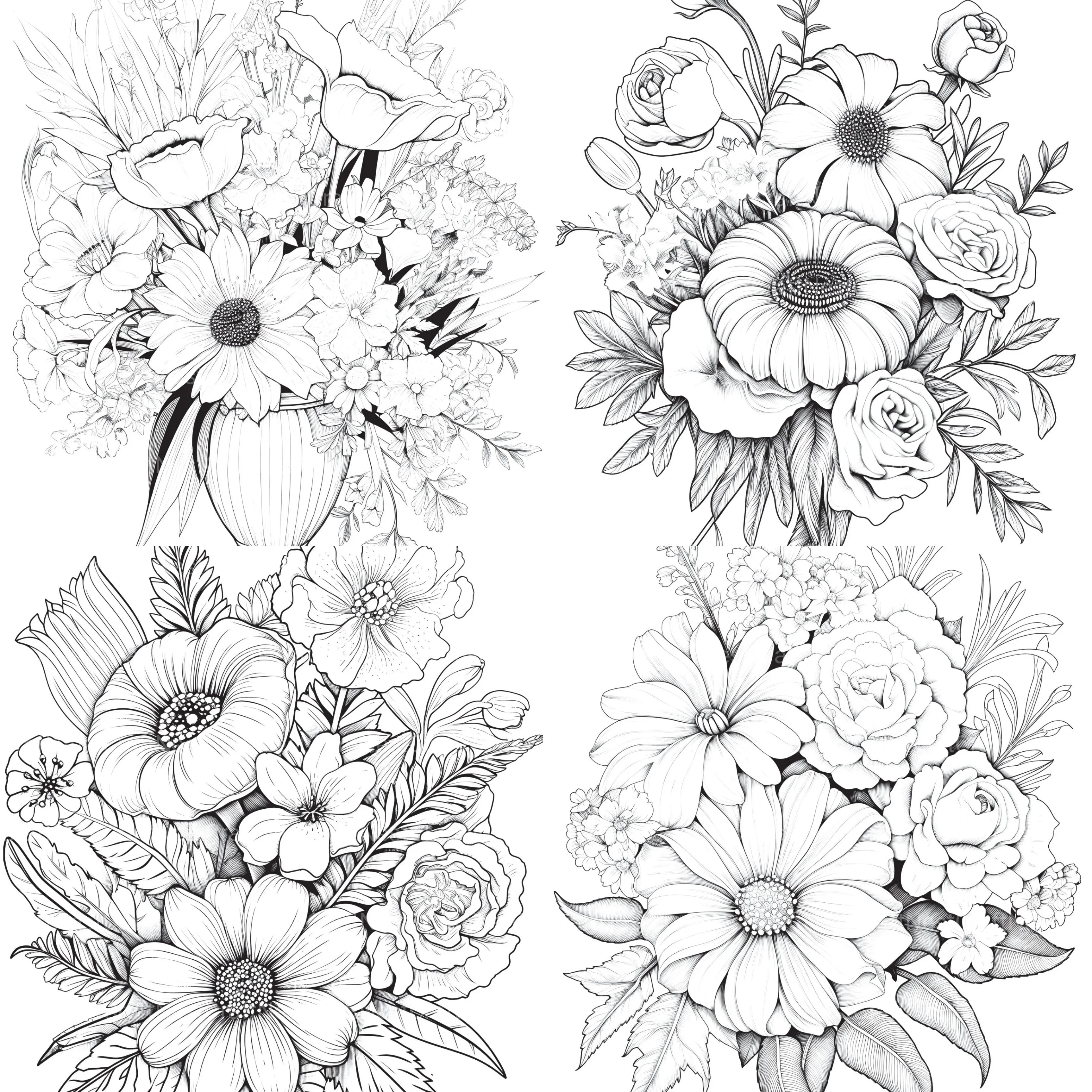 Flower Coloring Book 2 - CraftNest - Digital Crafting and Art