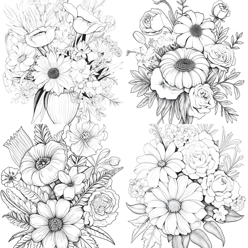 Flower Coloring Book 2 - CraftNest - Digital Crafting and Art