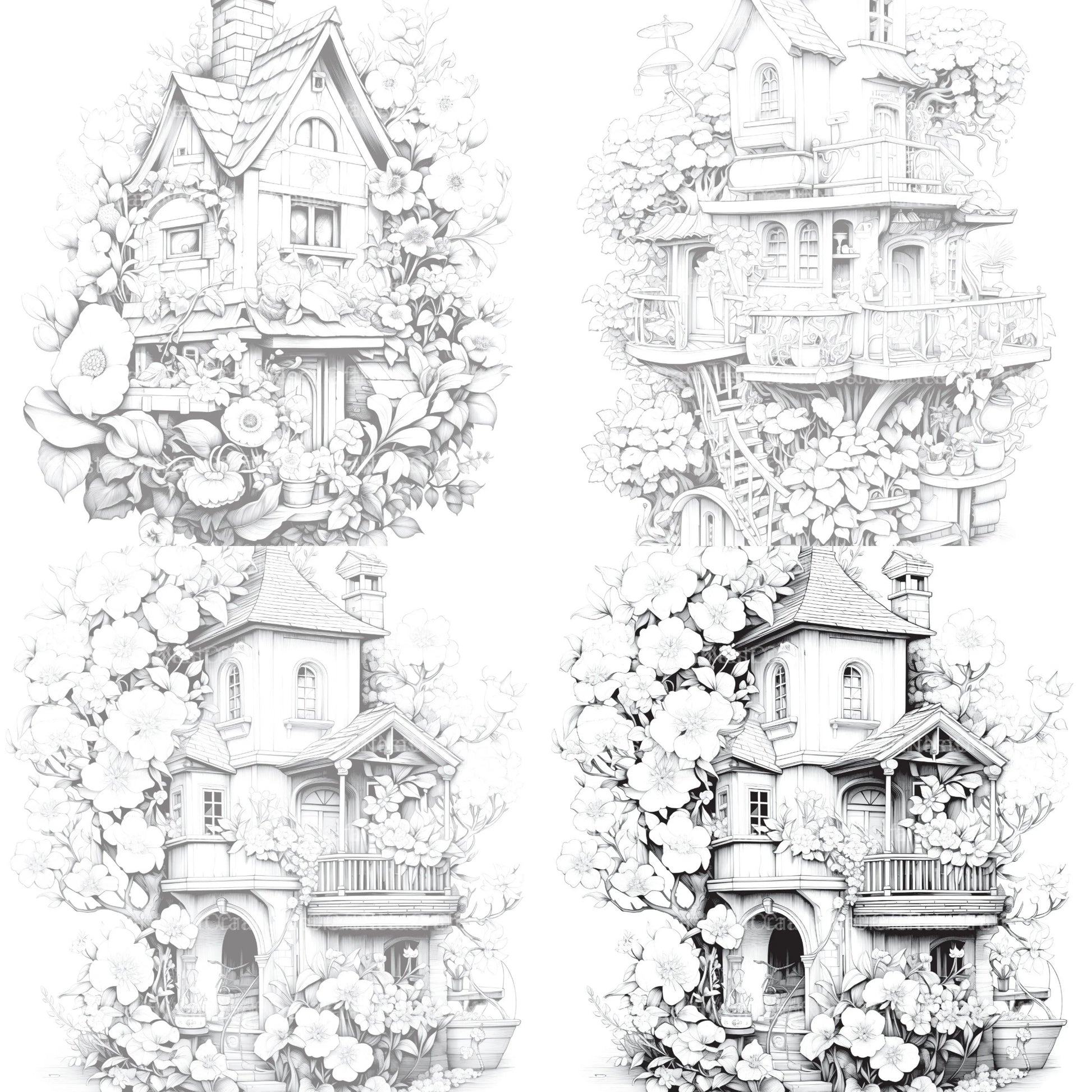 Blooming House Coloring Book - CraftNest - Digital Crafting and Art