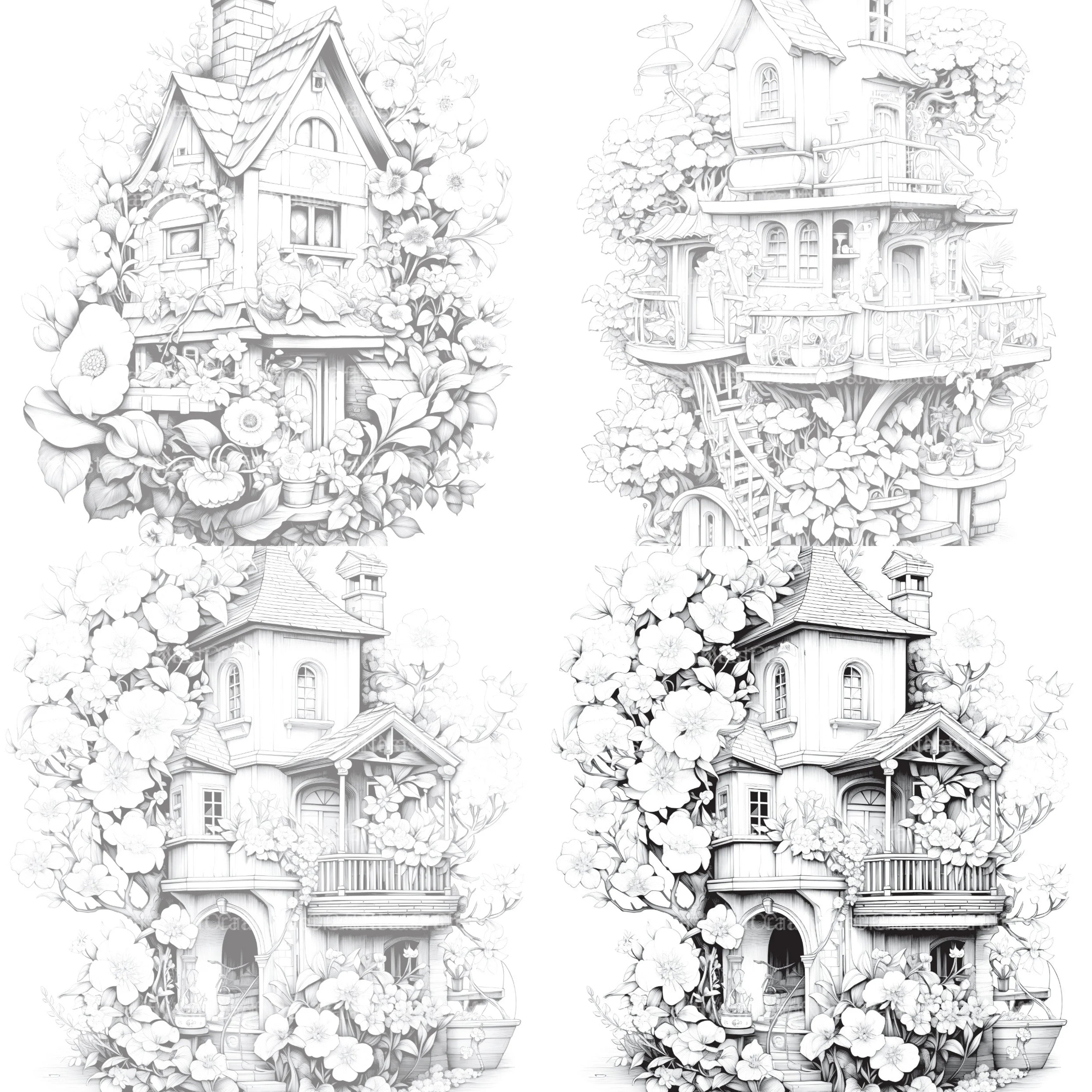 Blooming House Coloring Book - CraftNest - Digital Crafting and Art