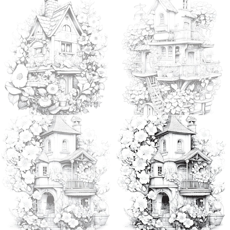 Blooming House Coloring Book - CraftNest - Digital Crafting and Art