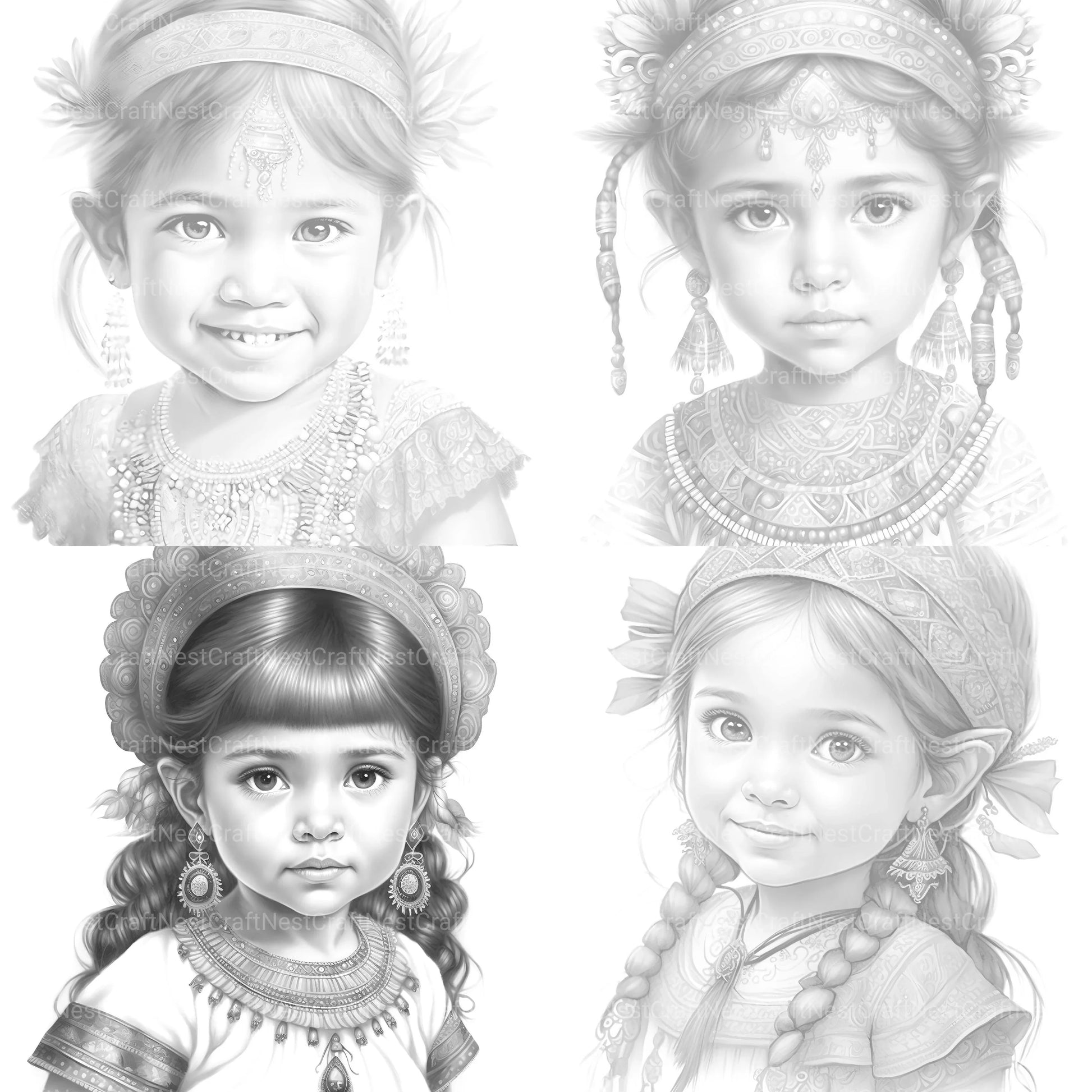 Cute Maya Girl Coloring Book - CraftNest - Digital Crafting and Art