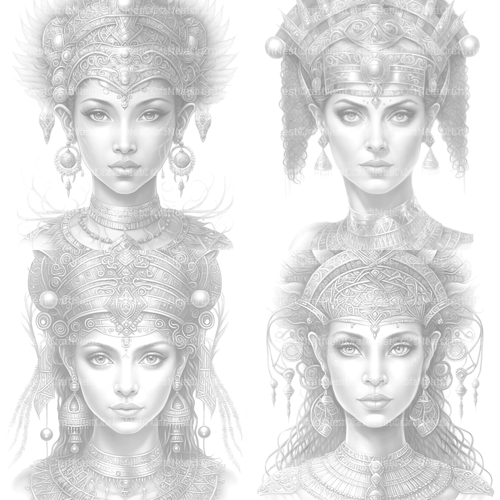 Ancient Egypt Queen Coloring Book - CraftNest - Digital Crafting and Art