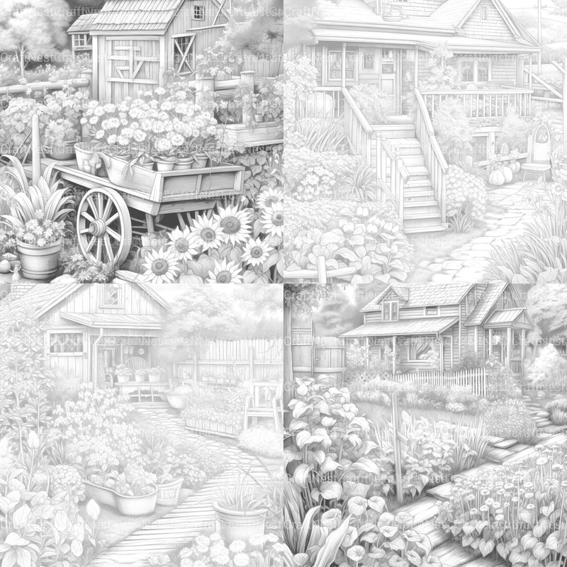 Farmers Garden Coloring Book - CraftNest - Digital Crafting and Art