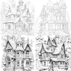 Winter Houses Coloring Book - CraftNest - Digital Crafting and Art