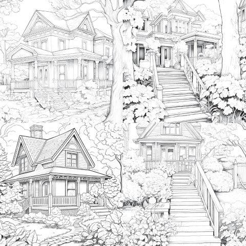 Autumn House Coloring Book - CraftNest - Digital Crafting and Art