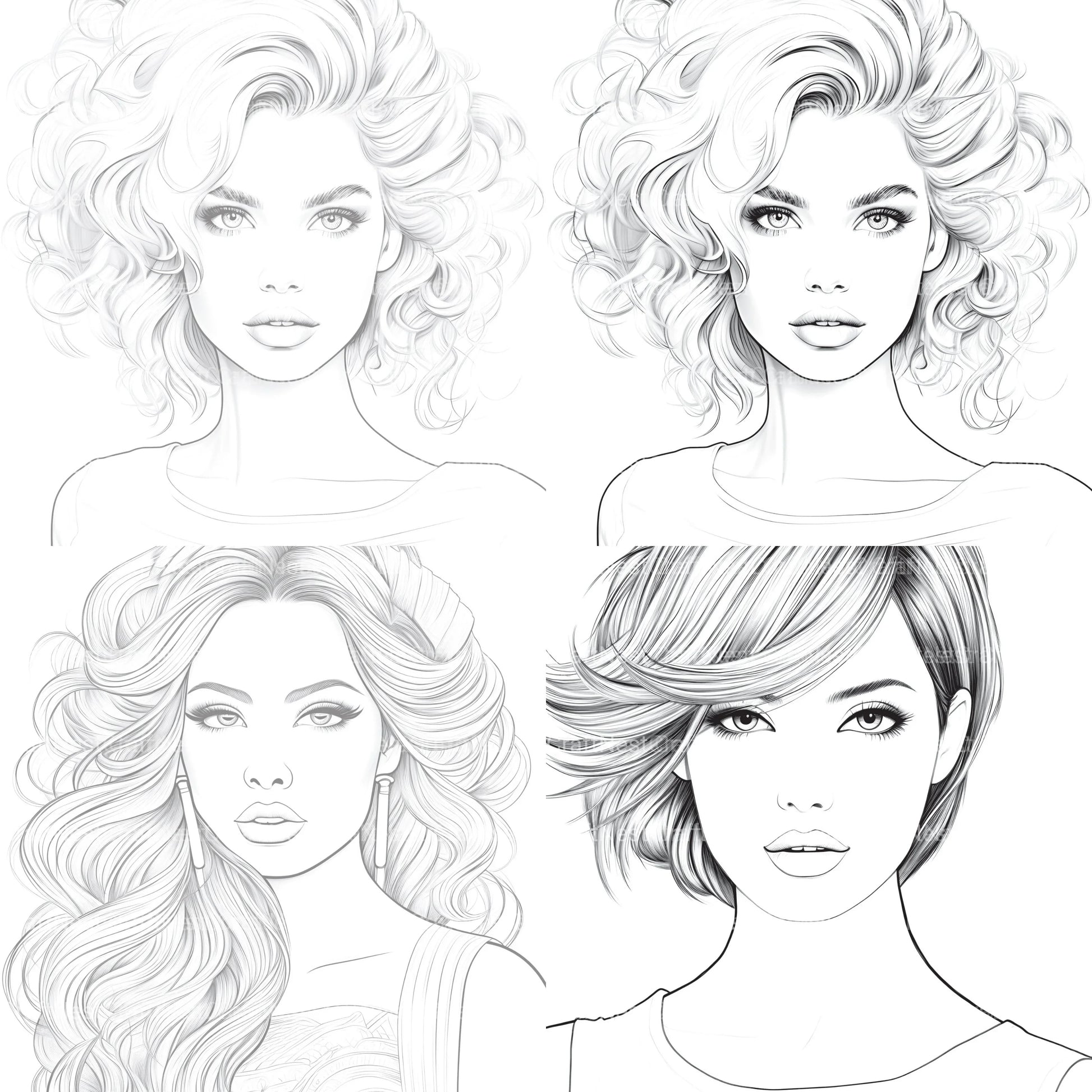 Beautiful Women Coloring Book - CraftNest - Digital Crafting and Art