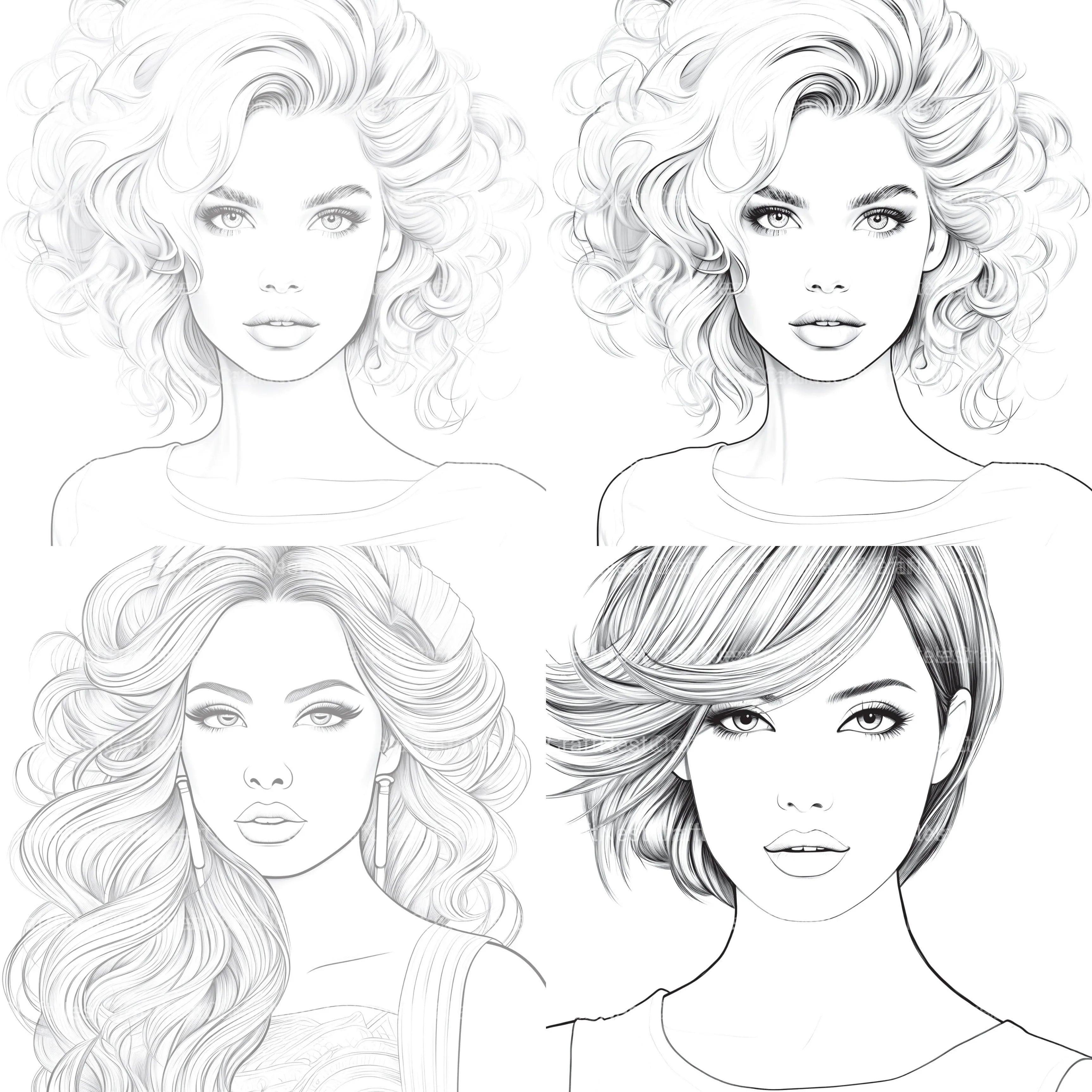 Beautiful Women Coloring Book - CraftNest - Digital Crafting and Art