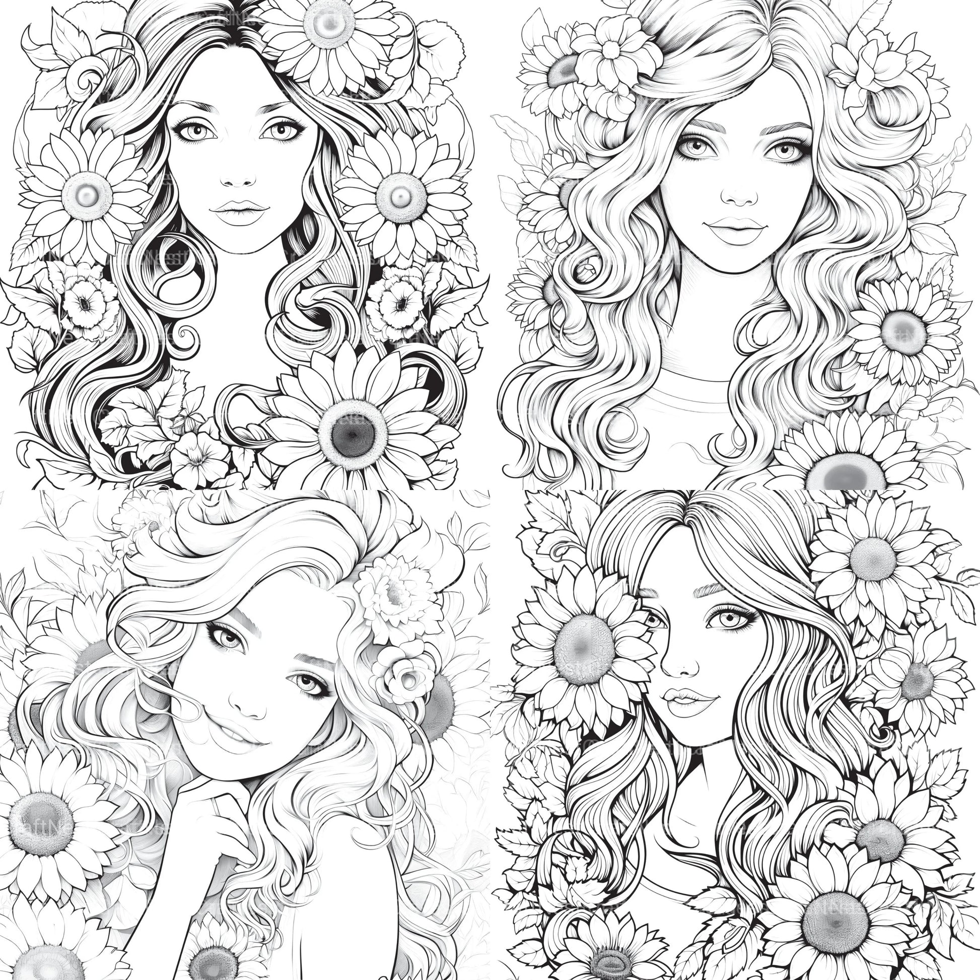 Venetian Carnival Woman Coloring Book - CraftNest - Digital Crafting and Art