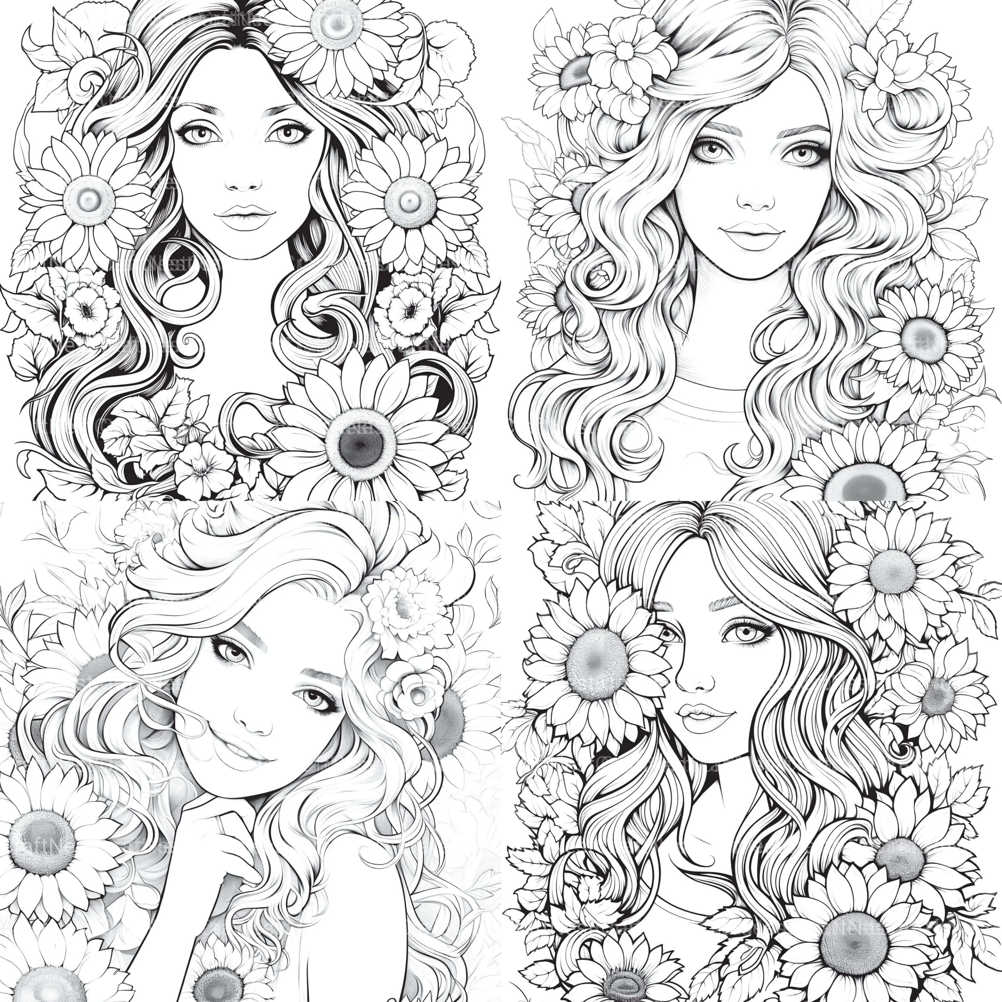 Venetian Carnival Woman Coloring Book - CraftNest - Digital Crafting and Art
