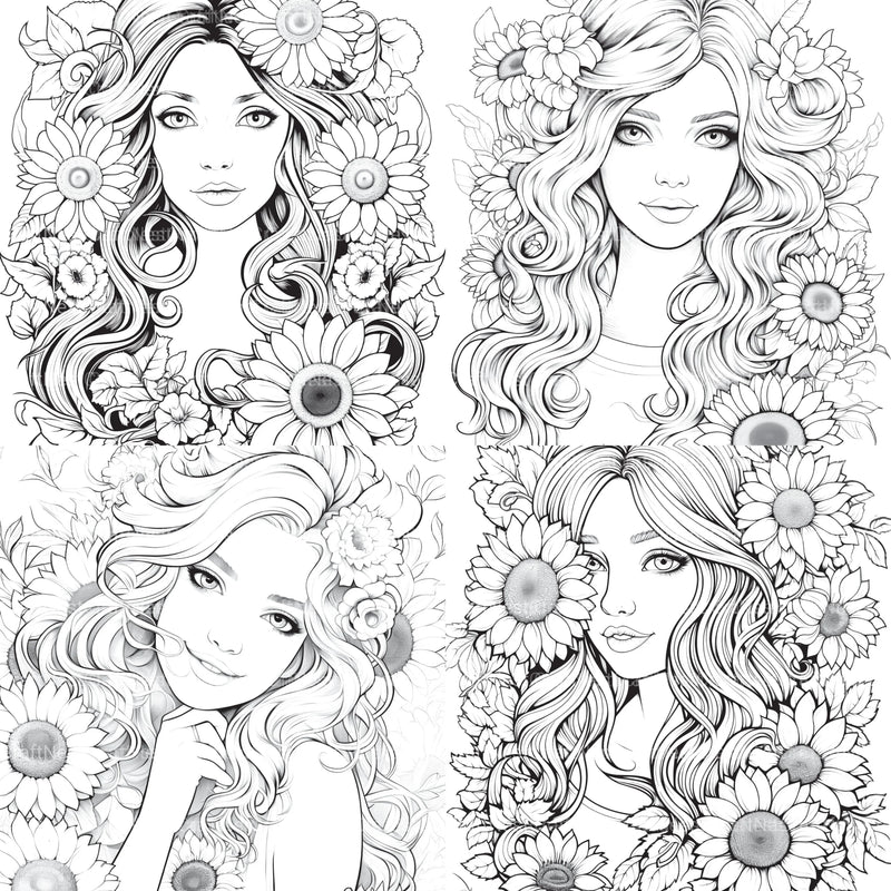 Venetian Carnival Woman Coloring Book - CraftNest - Digital Crafting and Art