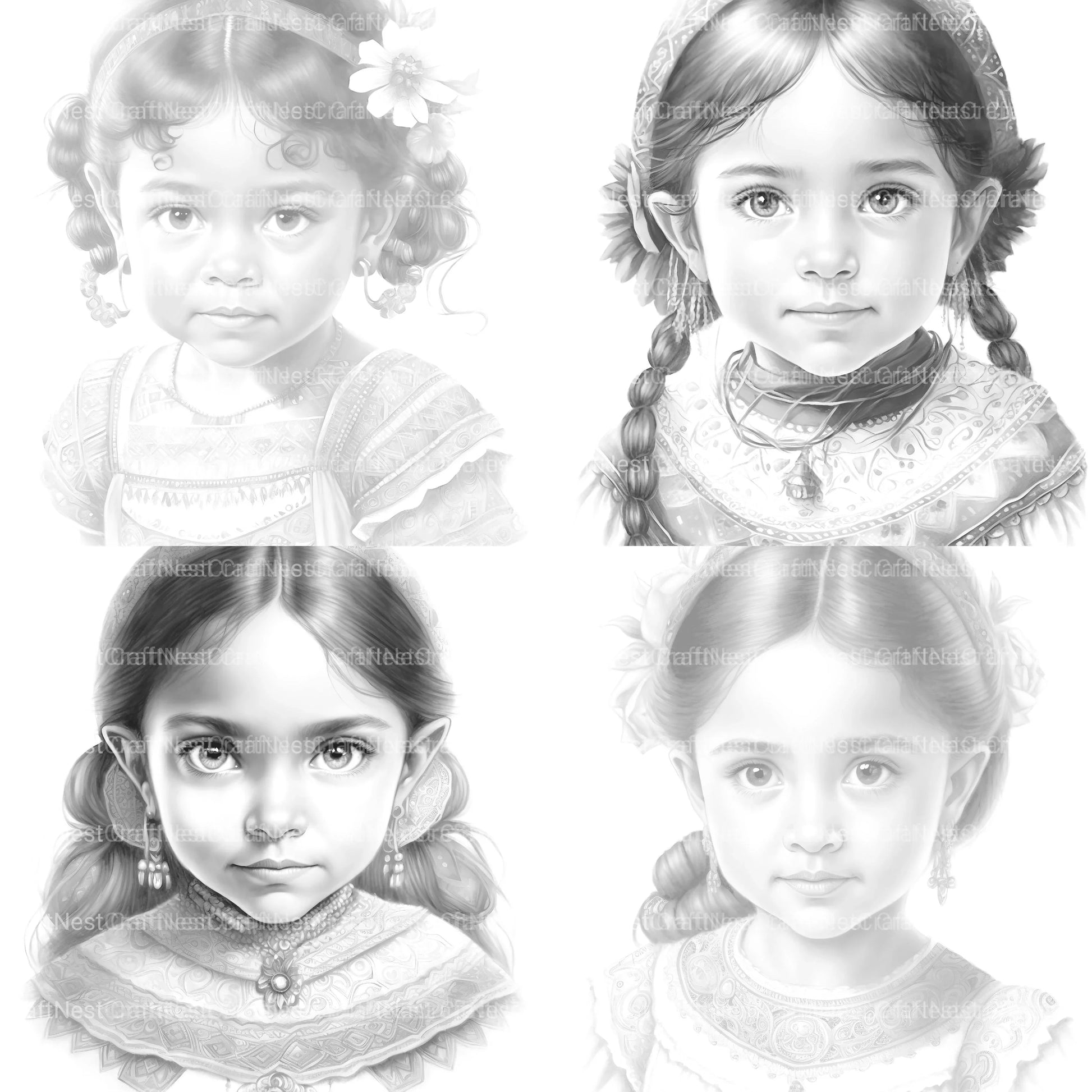 Cute Mexican Girl Coloring Book - CraftNest - Digital Crafting and Art