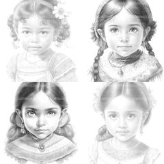 Cute Mexican Girl Coloring Book - CraftNest - Digital Crafting and Art