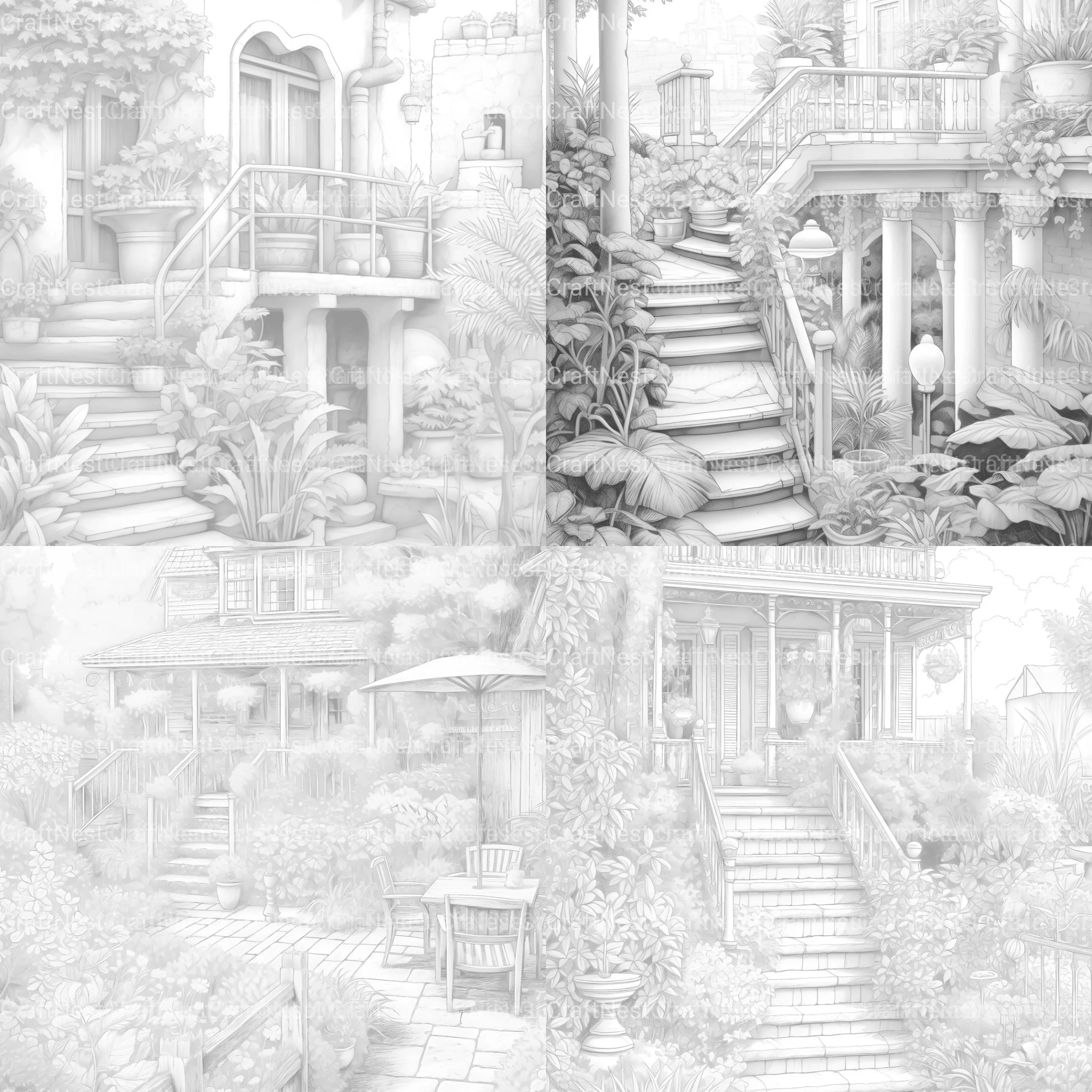 Garden Terrace Coloring Book - CraftNest - Digital Crafting and Art