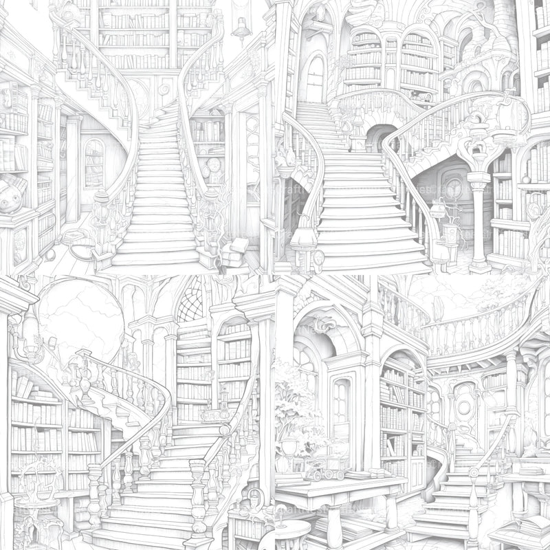 Enchanted Library Coloring Book - CraftNest - Digital Crafting and Art