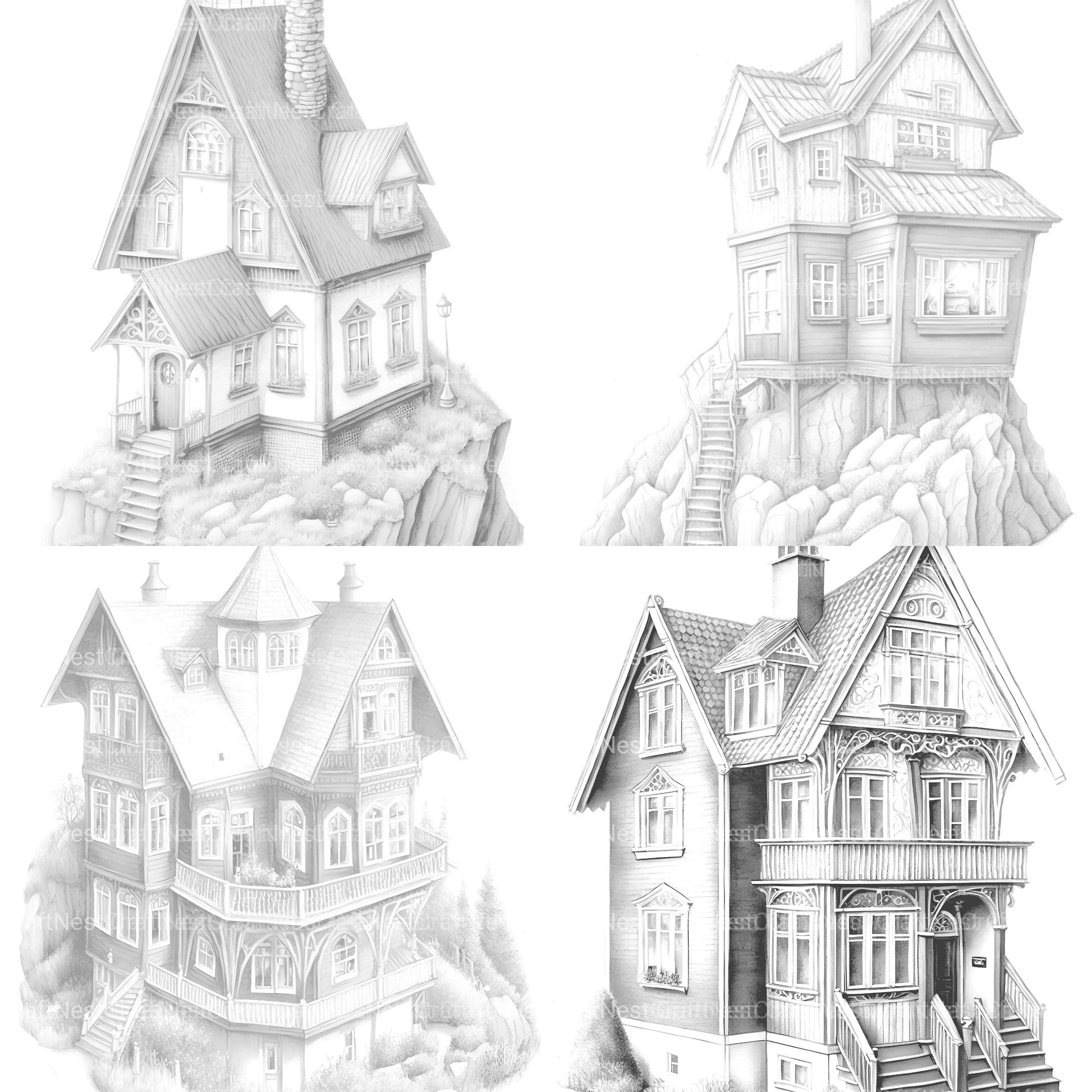 Norwegian Tiny House Coloring Book - CraftNest - Digital Crafting and Art