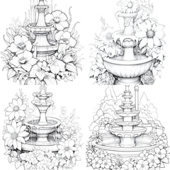 Blooming Fountain Coloring Book - CraftNest - Digital Crafting and Art