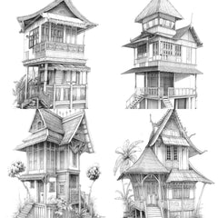 Indonesian Tiny House Coloring Book - CraftNest - Digital Crafting and Art
