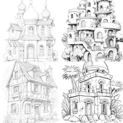 Mixed Tiny House Coloring Book - CraftNest - Digital Crafting and Art