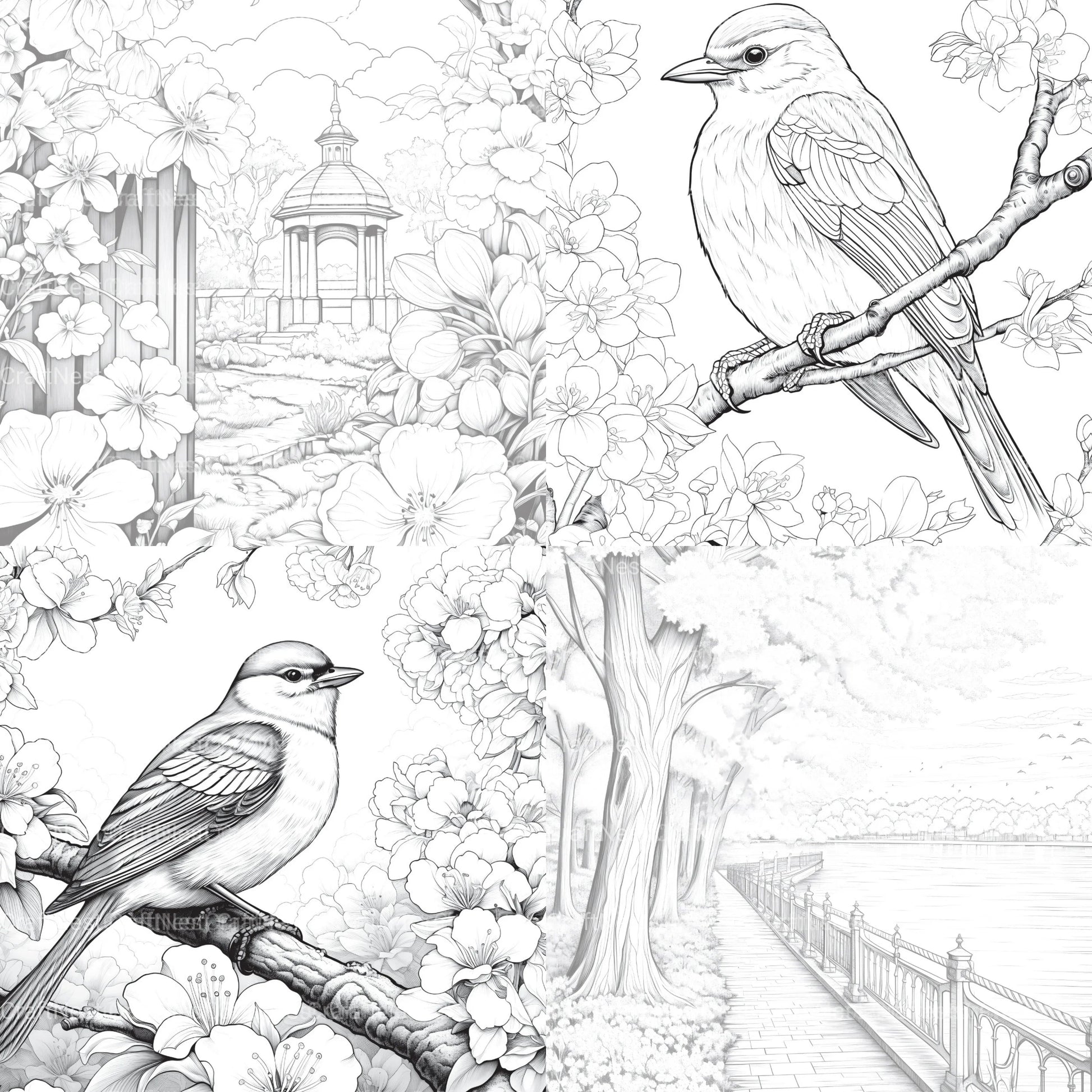 Springtime Garden Coloring Book - CraftNest - Digital Crafting and Art