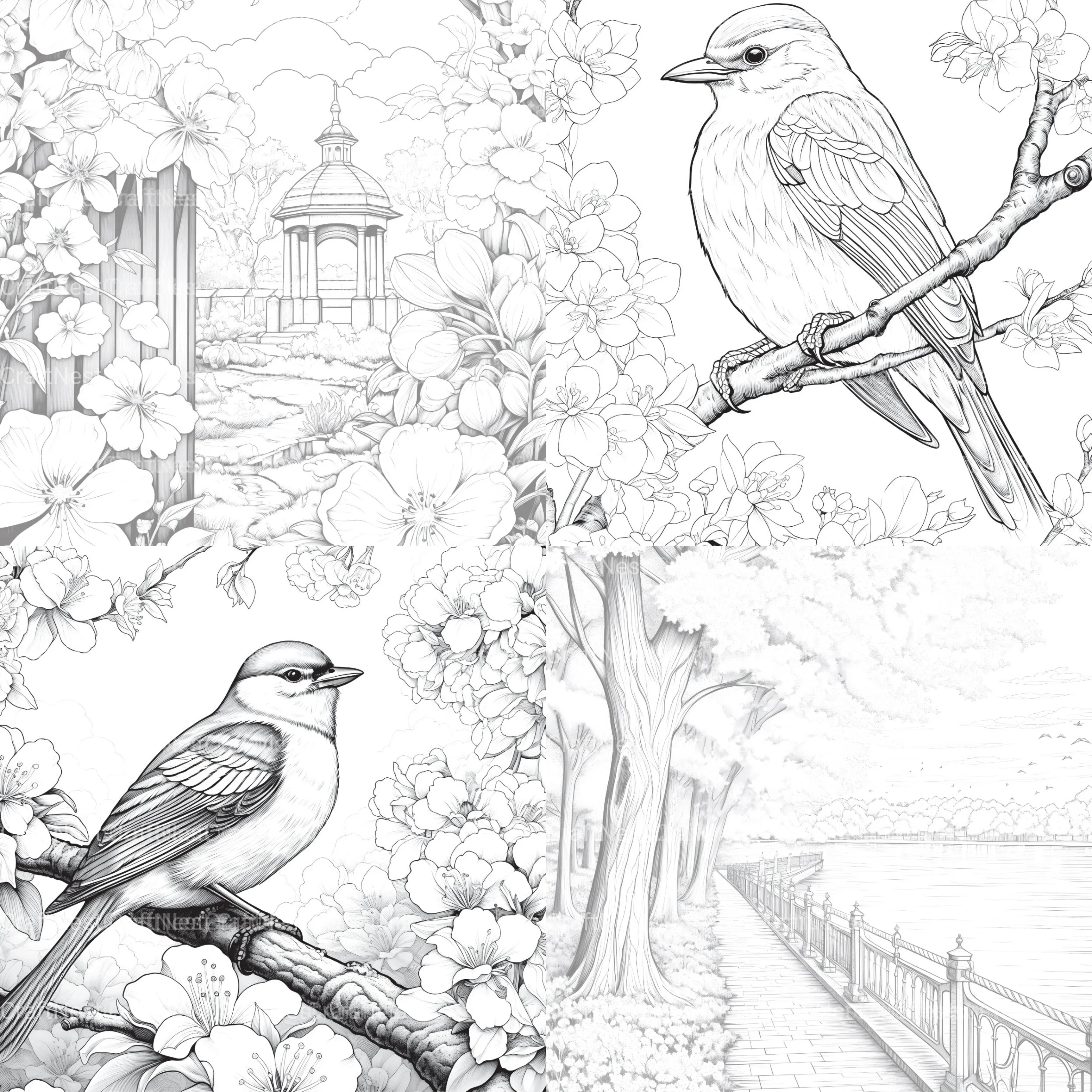 Springtime Garden Coloring Book - CraftNest - Digital Crafting and Art