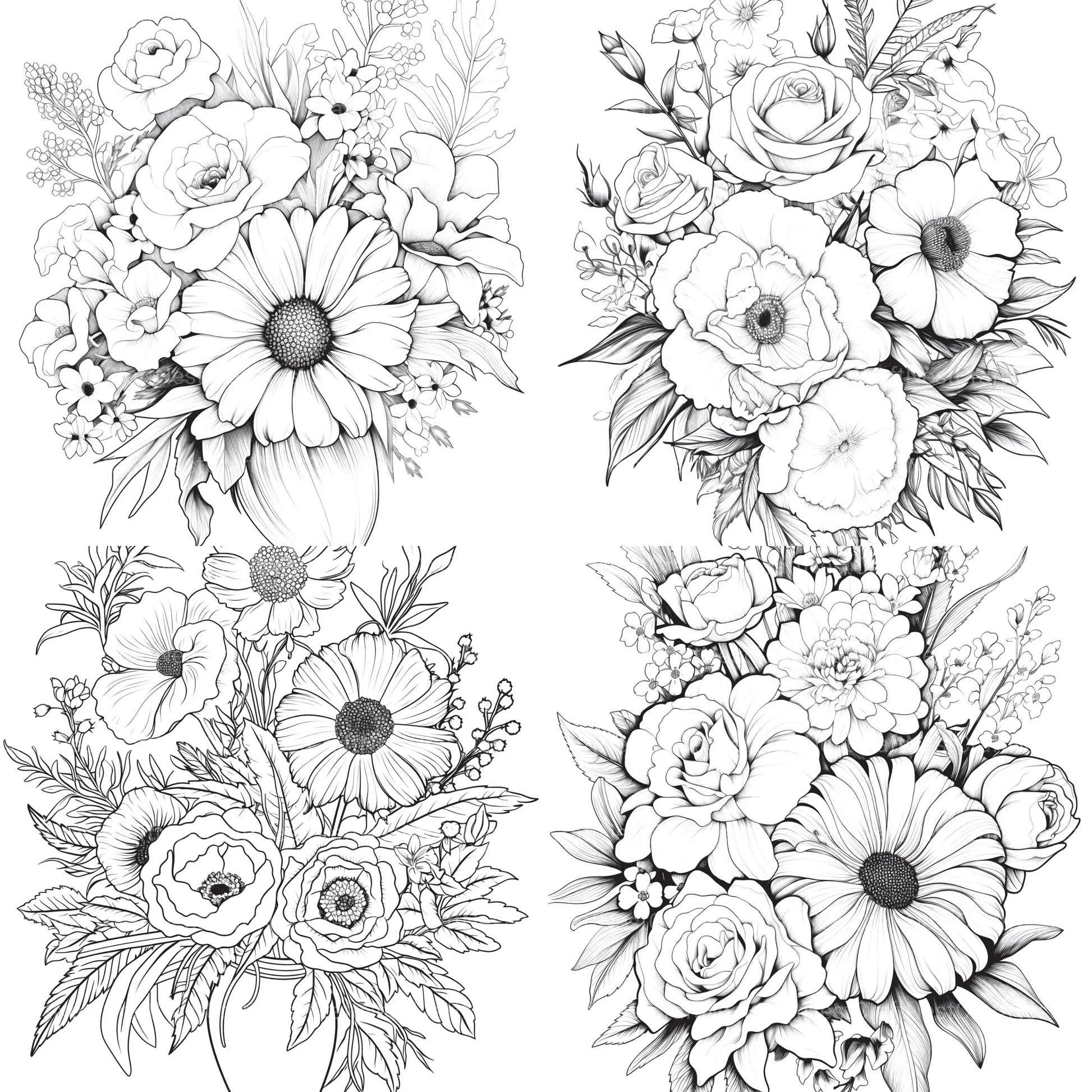 Flower Coloring Book 2 - CraftNest - Digital Crafting and Art