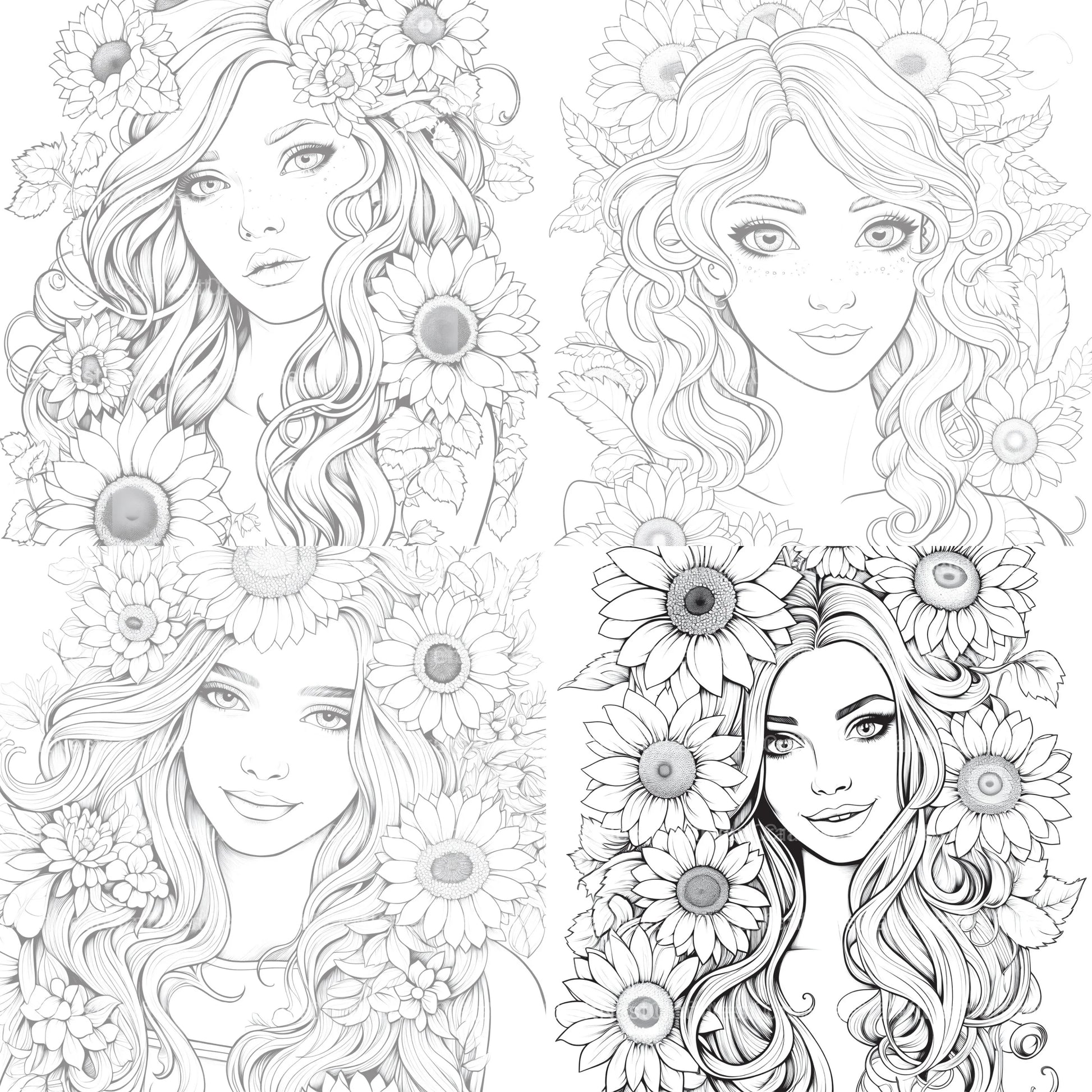 Venetian Carnival Woman Coloring Book - CraftNest - Digital Crafting and Art