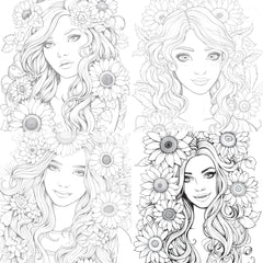 Venetian Carnival Woman Coloring Book - CraftNest - Digital Crafting and Art