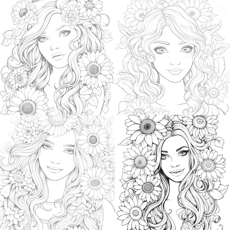 Venetian Carnival Woman Coloring Book - CraftNest - Digital Crafting and Art