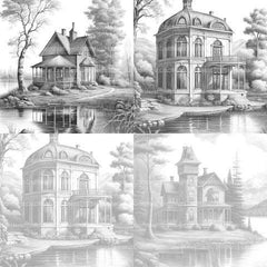 Lake Houses Coloring Book - CraftNest - Digital Crafting and Art
