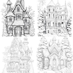 Winter Houses Coloring Book - CraftNest - Digital Crafting and Art