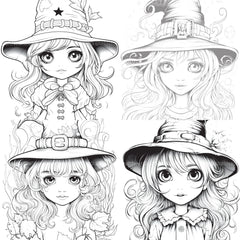 Cute Witch Coloring Book - CraftNest - Digital Crafting and Art