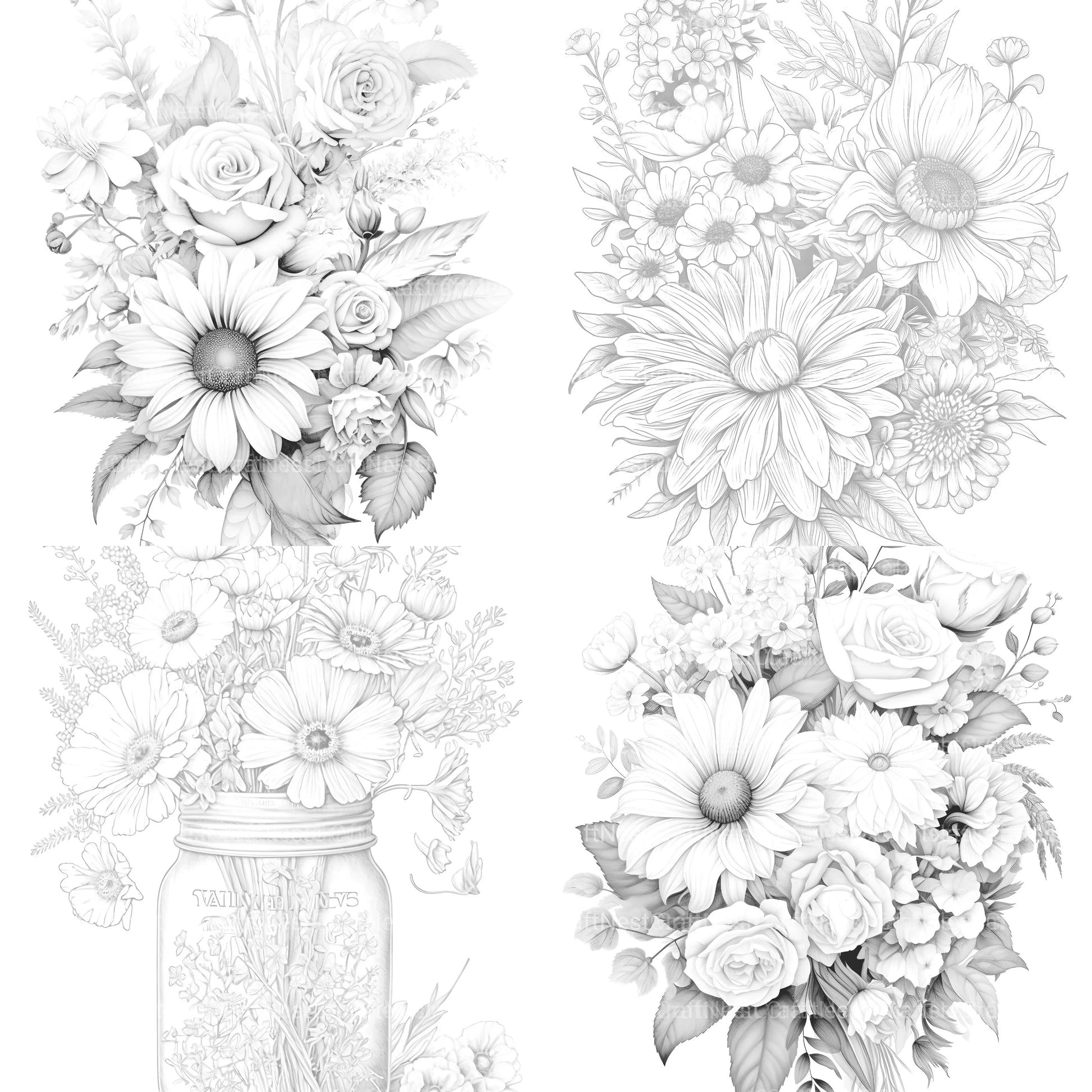 Flower Coloring Book 3 - CraftNest - Digital Crafting and Art
