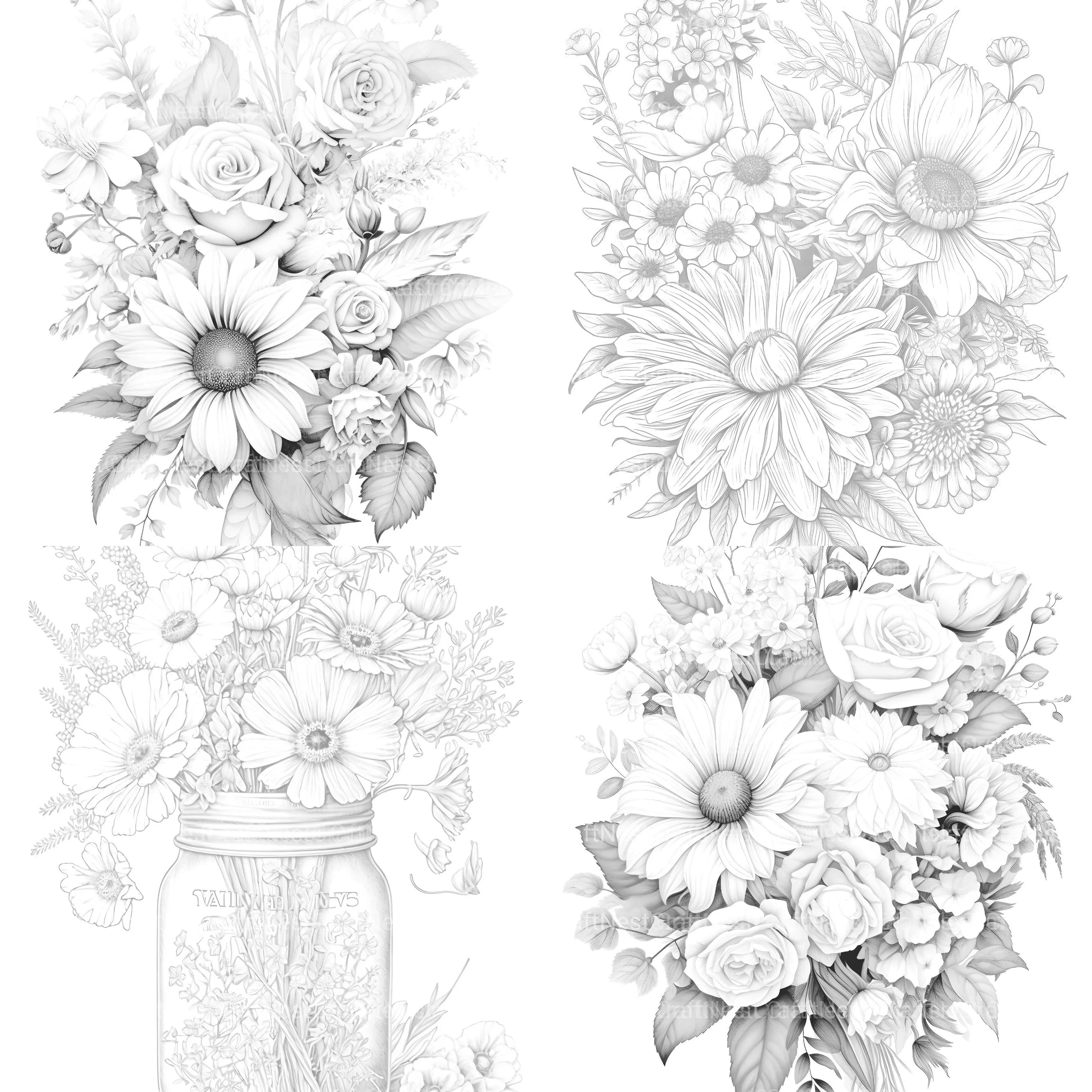 Flower Coloring Book 3 - CraftNest - Digital Crafting and Art