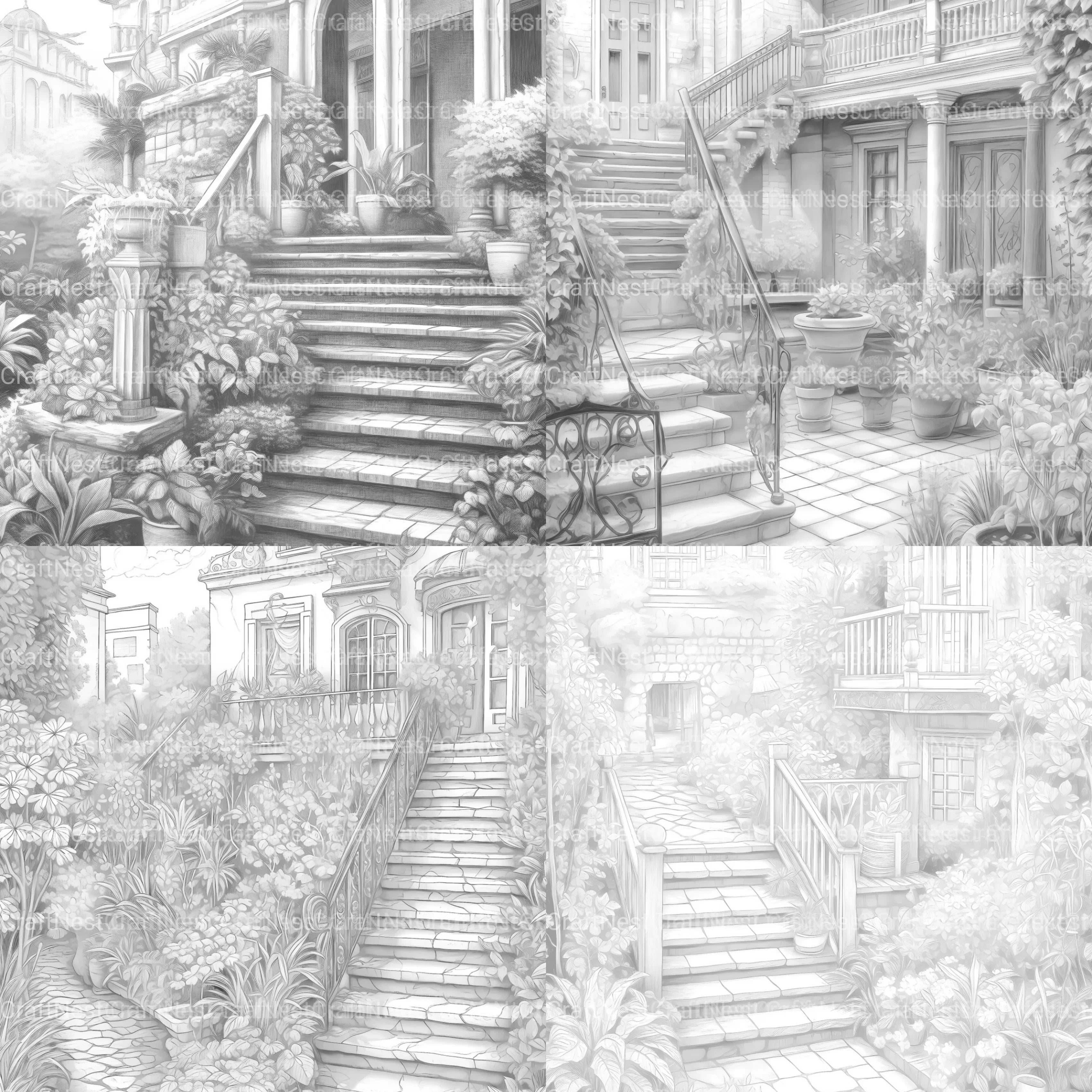 Garden Terrace Coloring Book - CraftNest - Digital Crafting and Art