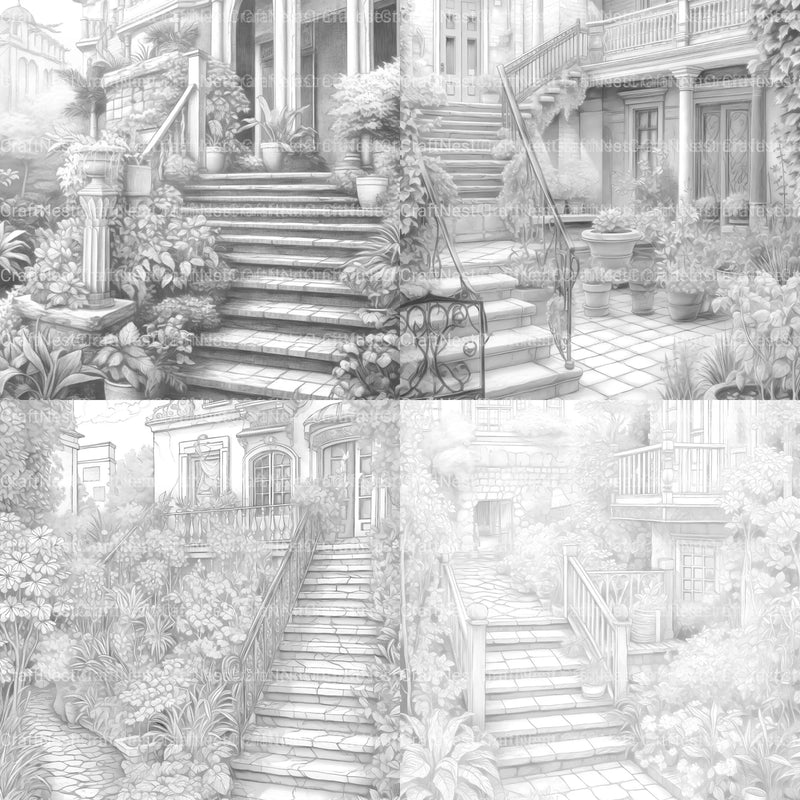 Garden Terrace Coloring Book - CraftNest - Digital Crafting and Art