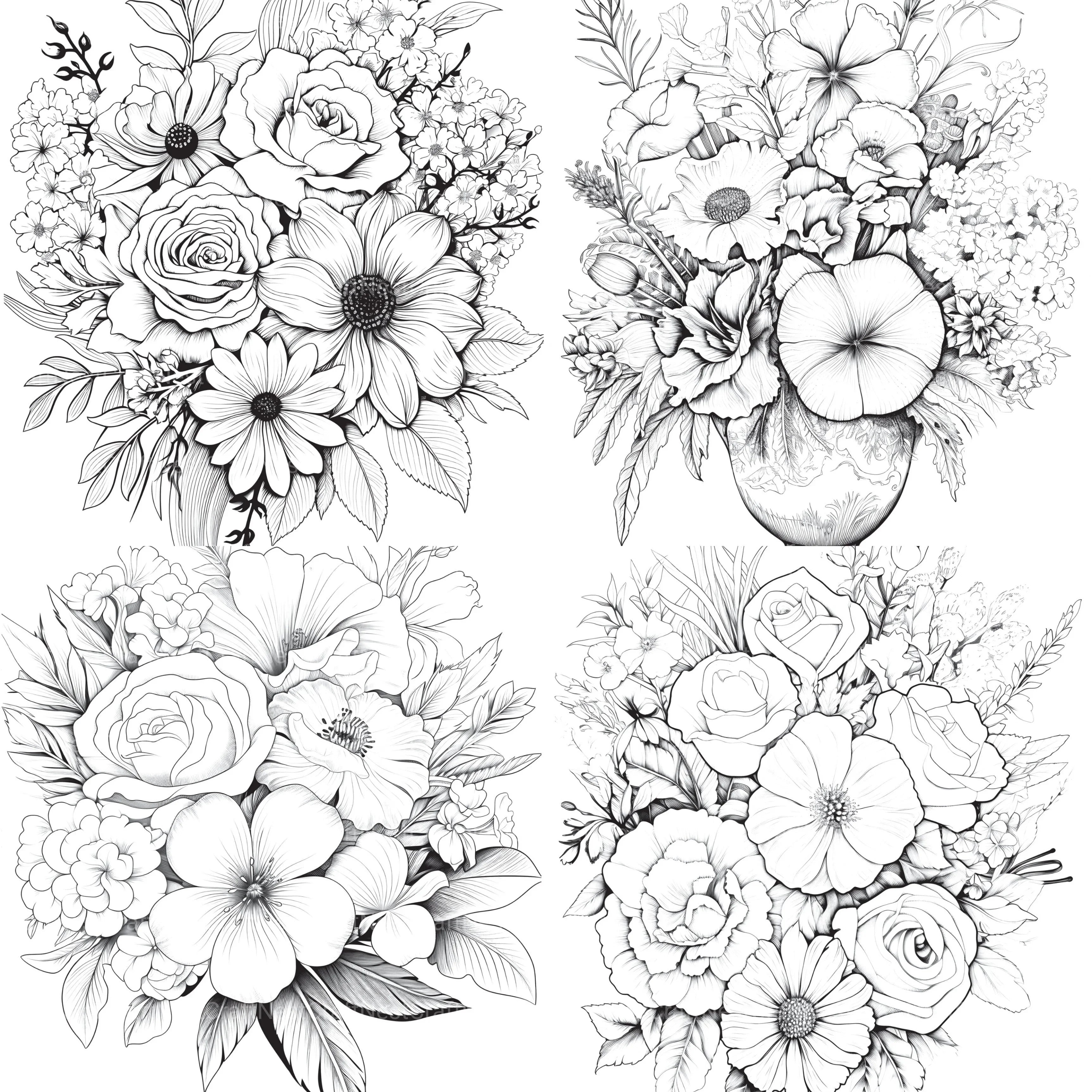 Flower Coloring Book 2 - CraftNest - Digital Crafting and Art