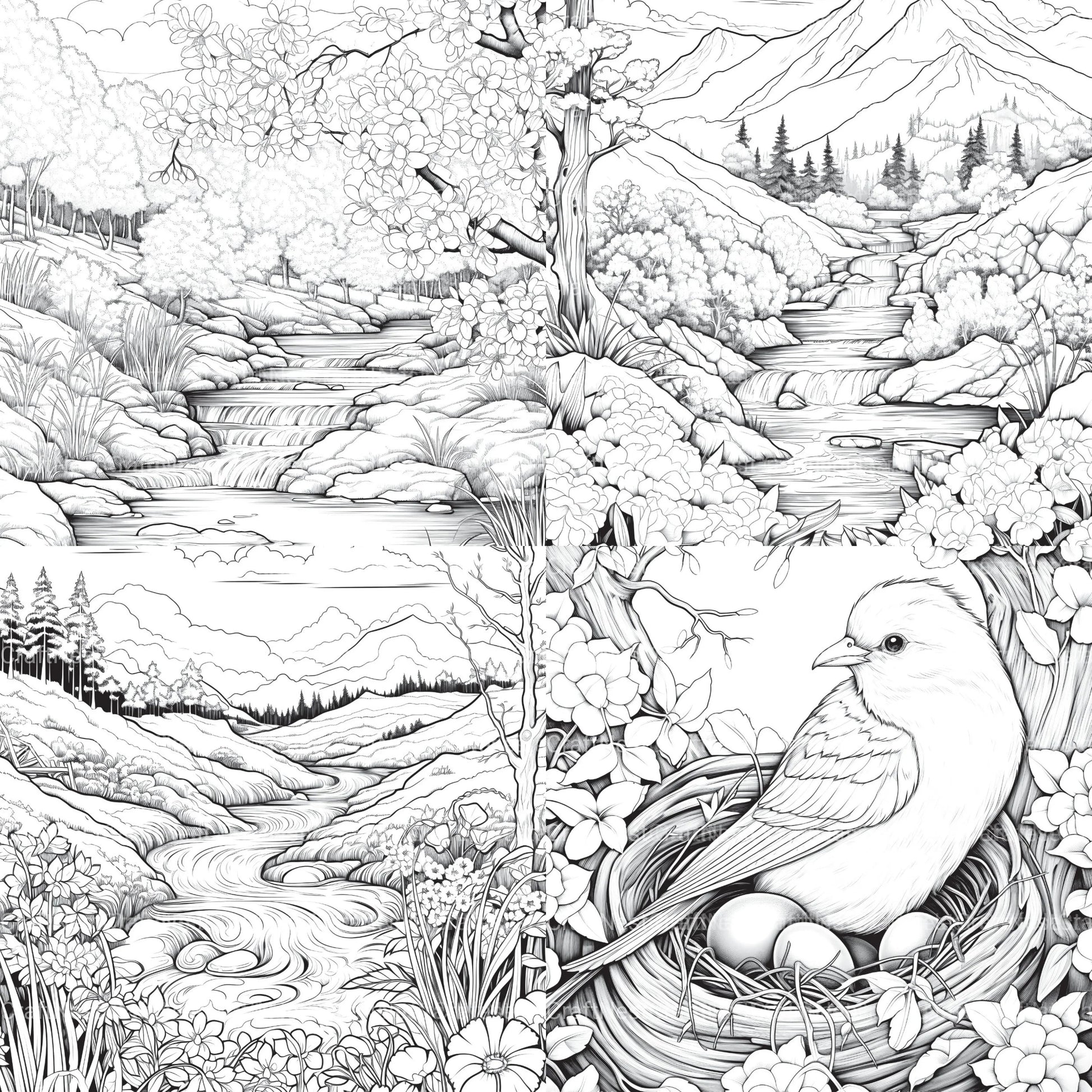 Springtime Garden Coloring Book - CraftNest - Digital Crafting and Art