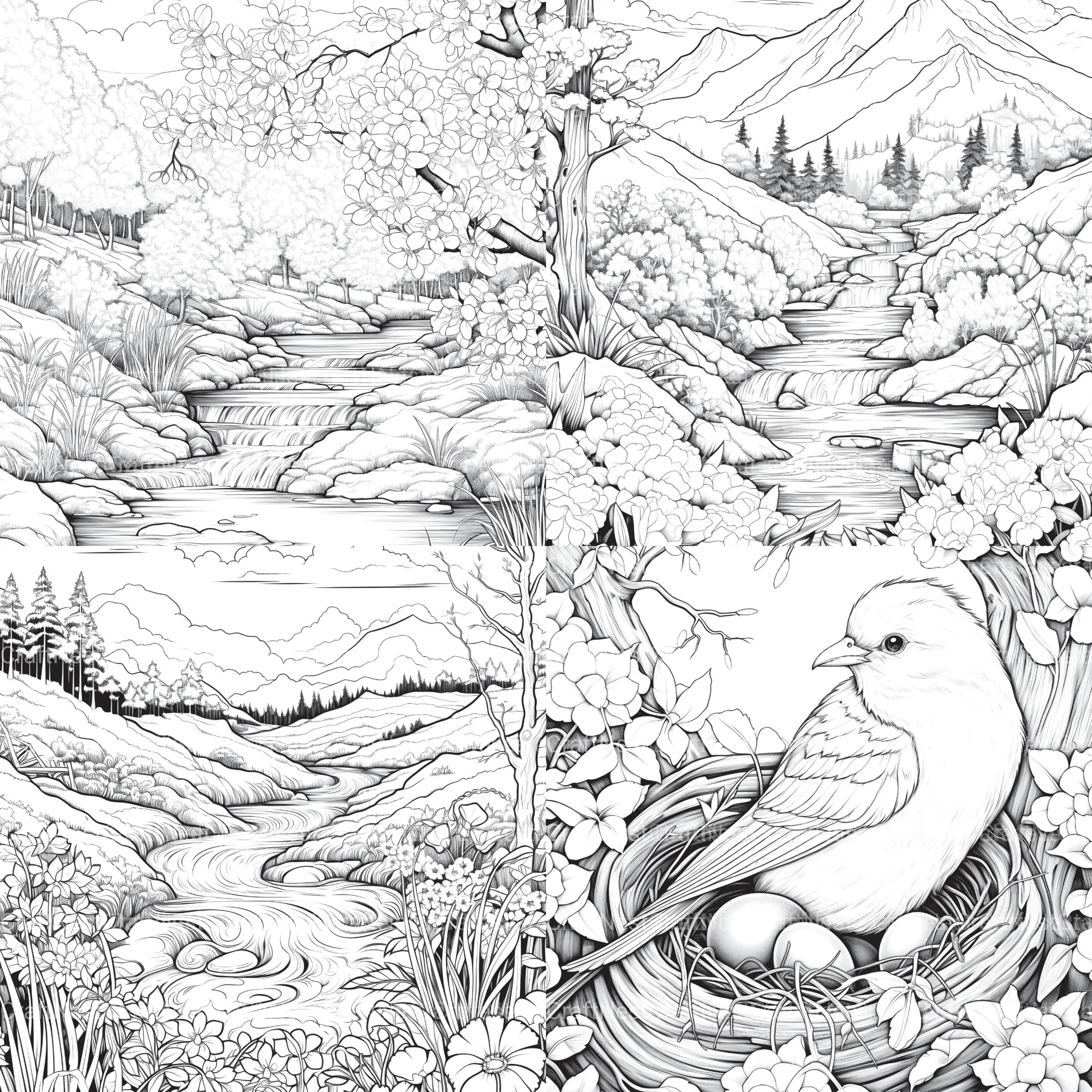 Springtime Garden Coloring Book - CraftNest - Digital Crafting and Art