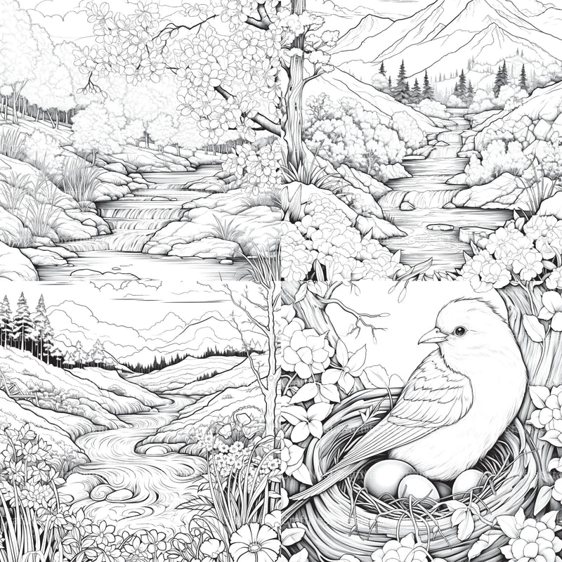 Springtime Garden Coloring Book - CraftNest - Digital Crafting and Art
