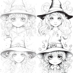 Cute Witch Coloring Book - CraftNest - Digital Crafting and Art