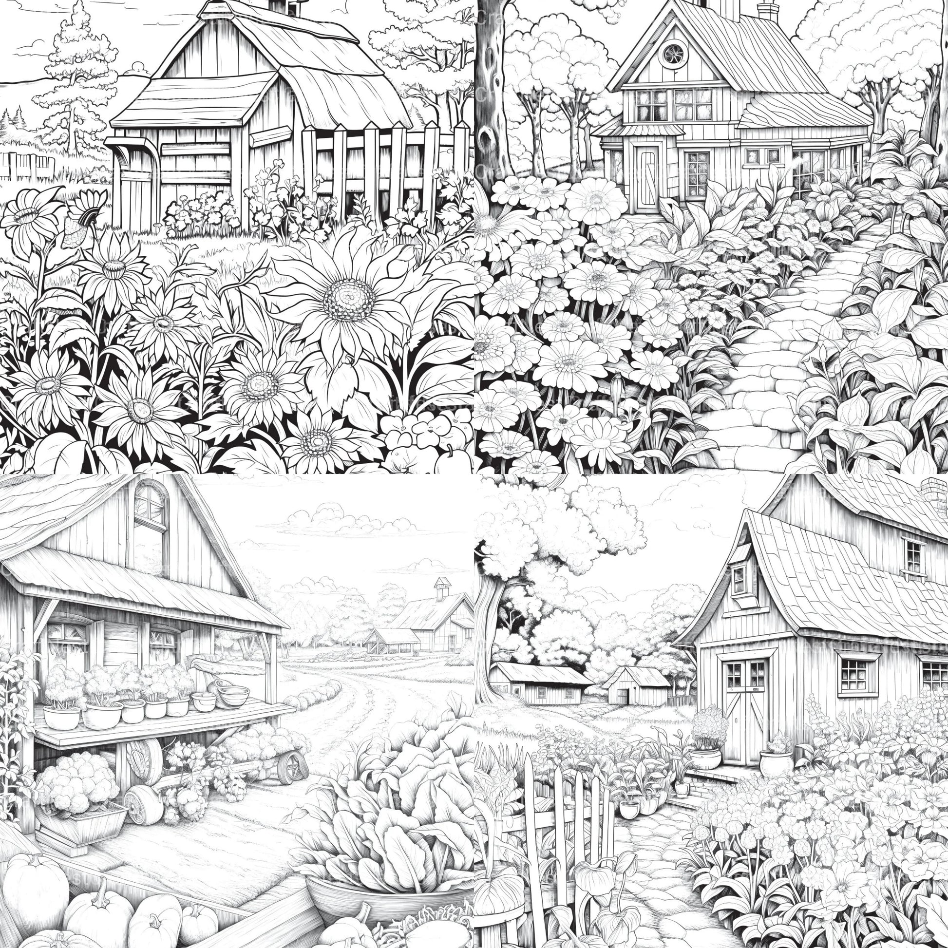 Farmers Garden Coloring Book 2 - CraftNest - Digital Crafting and Art