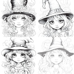 Cute Witch Coloring Book - CraftNest - Digital Crafting and Art