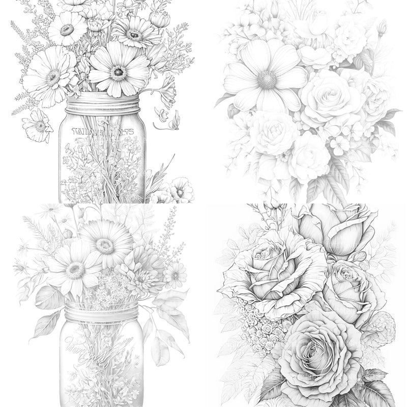 Flower Coloring Book 3 - CraftNest - Digital Crafting and Art