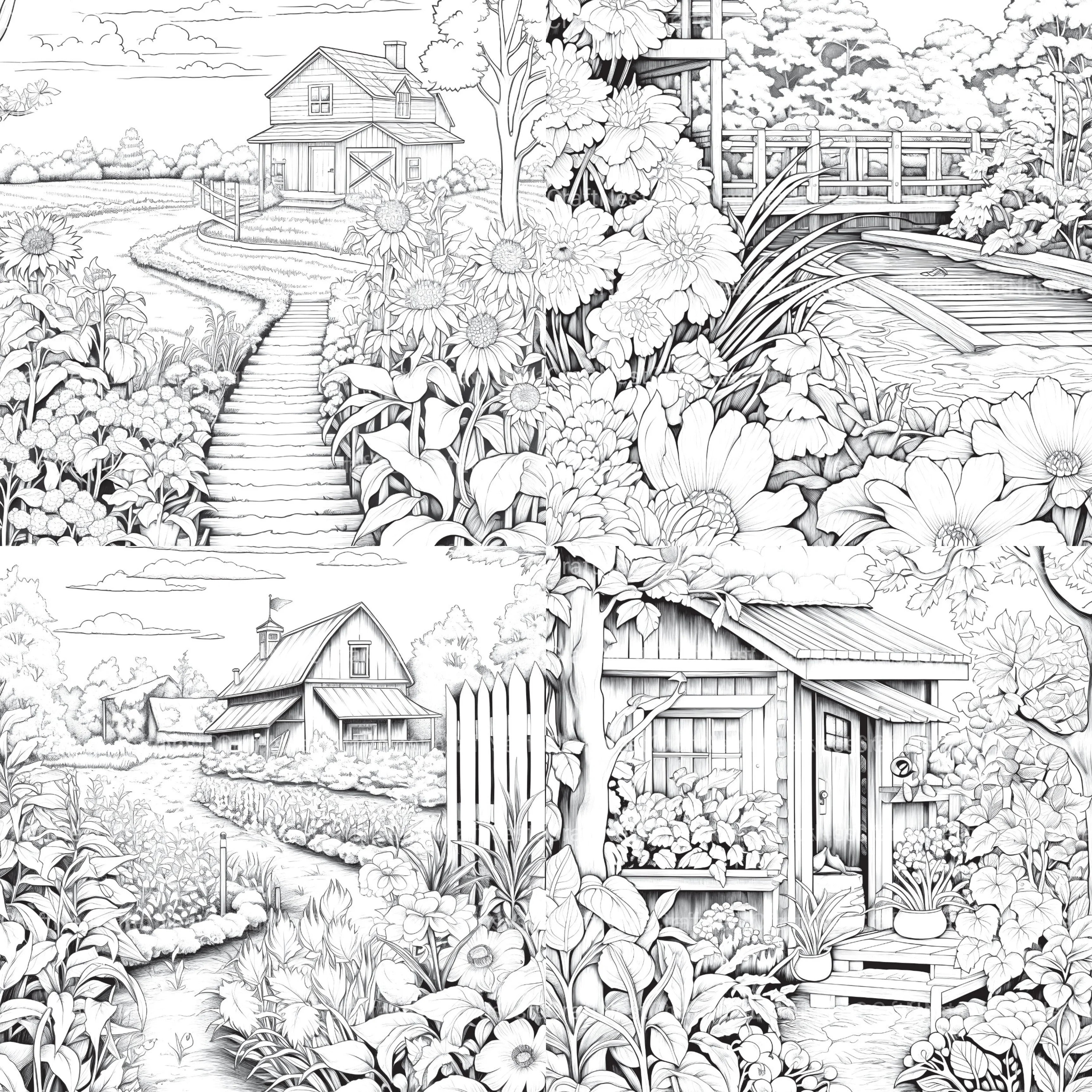 Farmers Garden Coloring Book 2 - CraftNest - Digital Crafting and Art