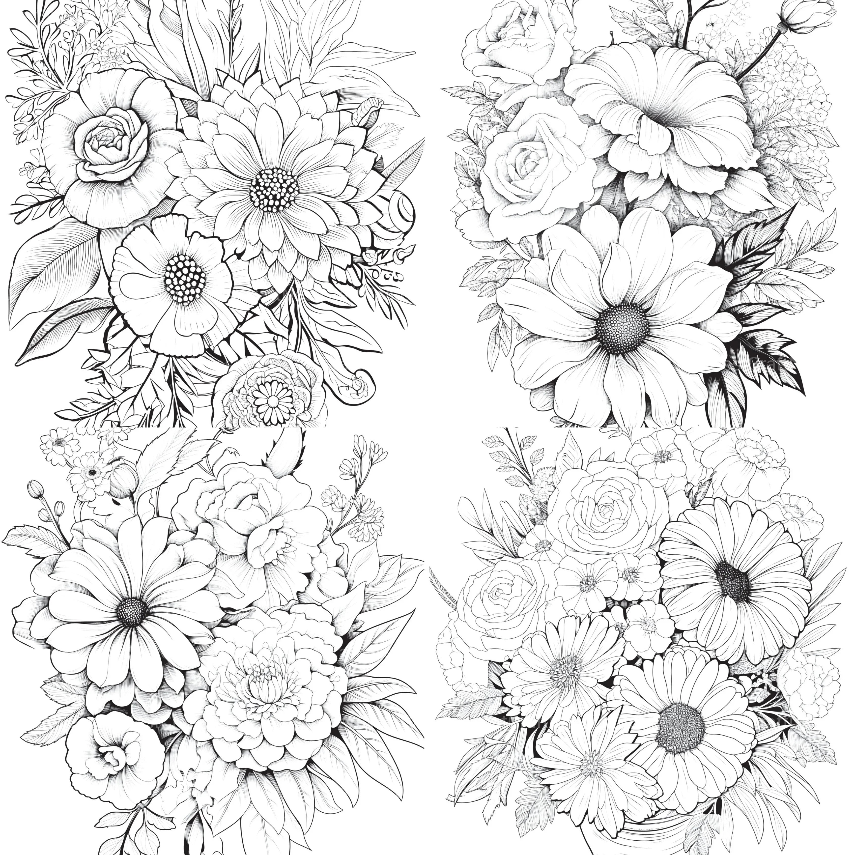 Flower Coloring Book 2 - CraftNest - Digital Crafting and Art