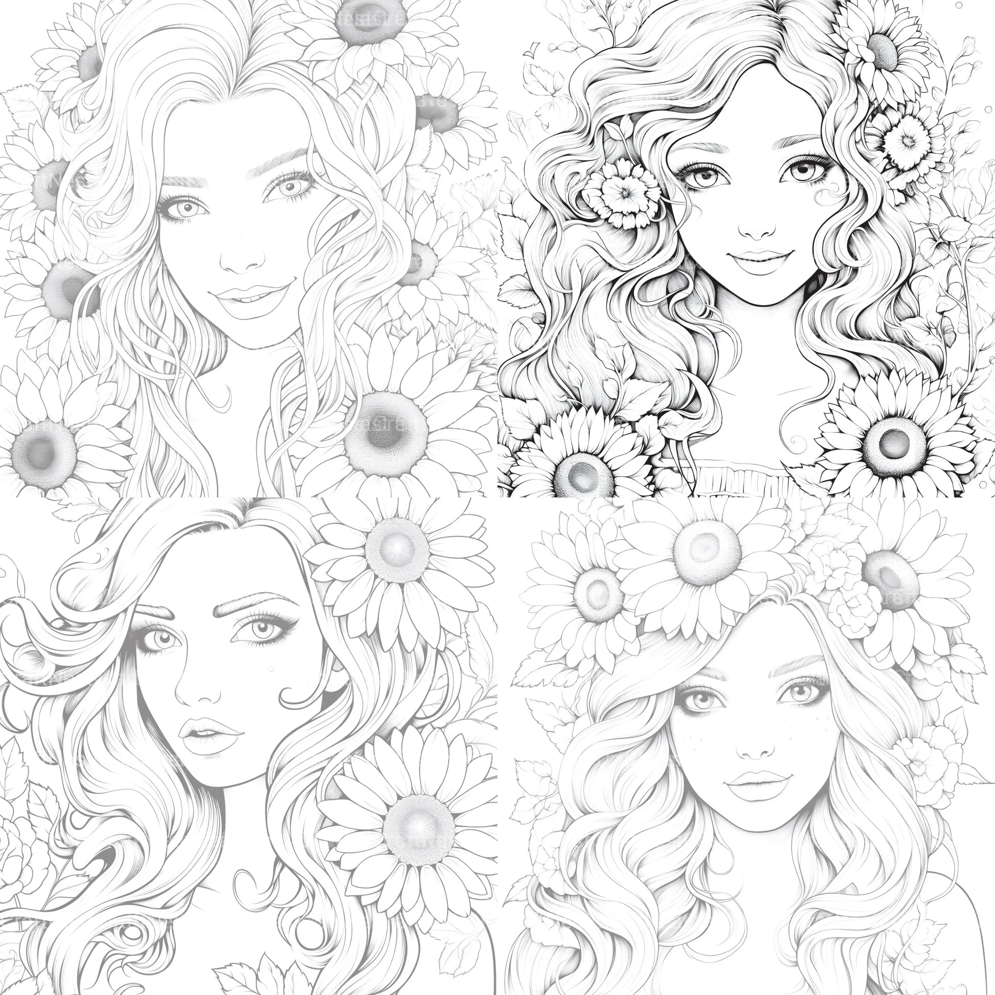 Venetian Carnival Woman Coloring Book - CraftNest - Digital Crafting and Art